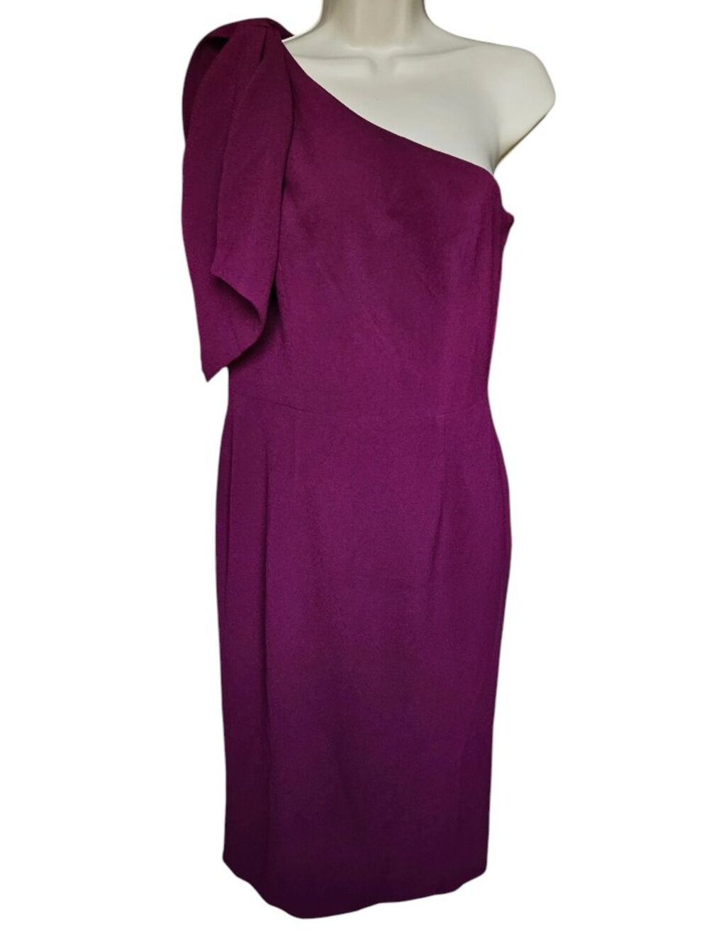 Dress the Population Tiffany One Shoulder Bow Midi Sheath Dress, Large, NWT - Picture 3 of 14